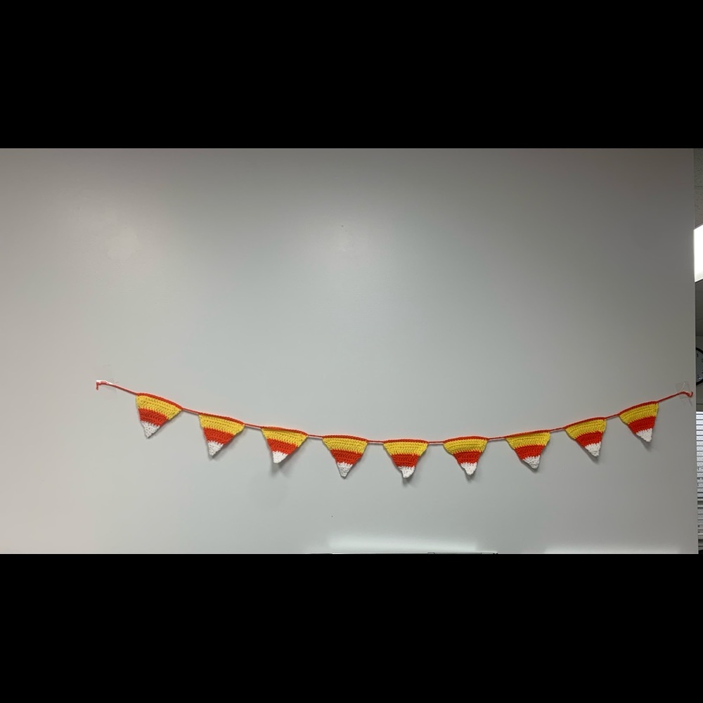 Garland Candy Corn Halloween Nine New Handmade Crochet